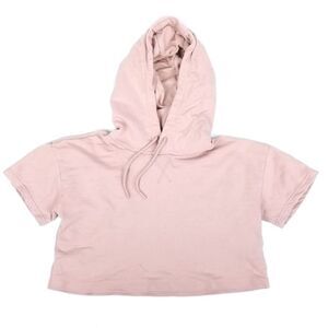 GYMSHARK Legacy Cropped Hoodie Short Sleeve Sweatshirt Pink 90s Athleisure Small
